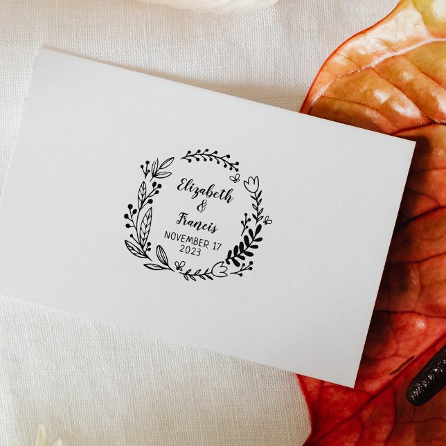 Sello De Caucho Modern Floral Save the Date Boda (Subido por el creador)