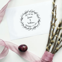 Sello De Caucho Modern Floral Save the Date Boda