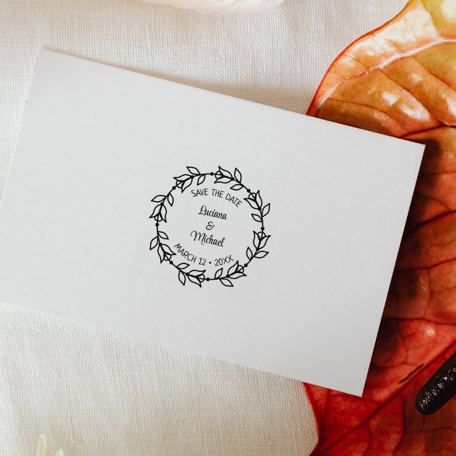 Sello De Caucho Modern Floral Save the Date Boda (Subido por el creador)