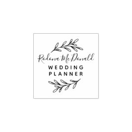 Sello De Caucho Modern Greenery Script Professional