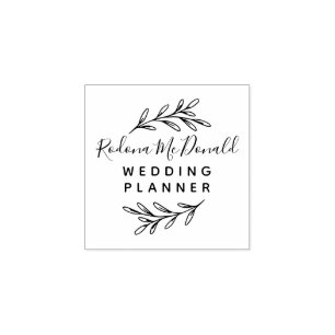 Sello De Caucho Modern Greenery Script Professional