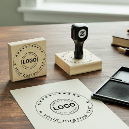 Sello De Caucho Modern Logo Stamp (Custom Business Text Seal) 