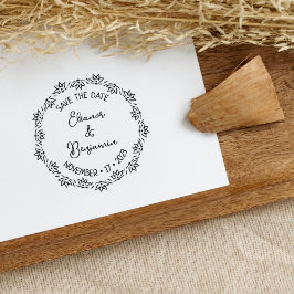 Sello De Caucho Modern Lotus Save the Date Boda