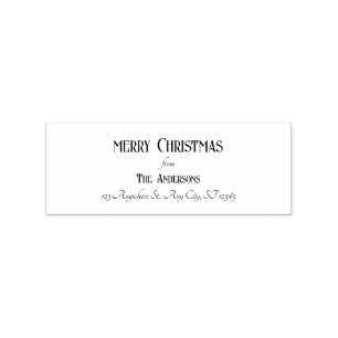 Sello De Caucho Modern Merry Christmas Address Self-inking Stamp