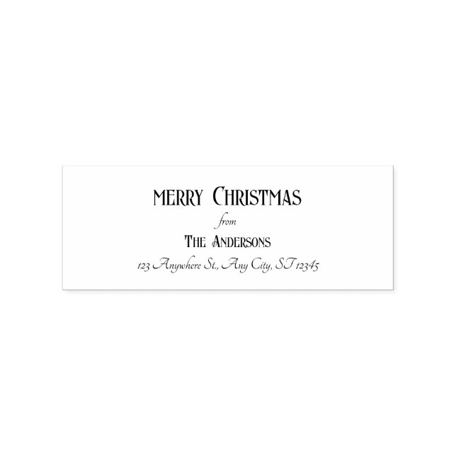 Sello De Caucho Modern Merry Christmas Address Self-inking Stamp (Impresión)