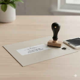 Sello De Caucho Modern Minimal Custom Address Wood Stamp Design