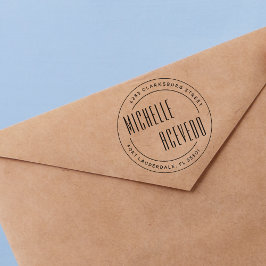 Sello De Caucho Modern Sans Serif Typography Dirección de devoluci