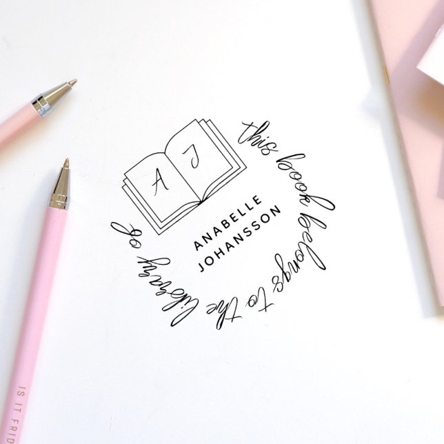 Sello De Caucho Moderna biblioteca de Personalizados manuscritos r (Subido por el creador)