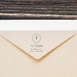 Sello De Caucho Moderna dirección de retorno de monograma Minimali