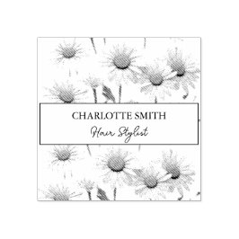 Sello De Caucho Moderna moda floral de margarita blanca