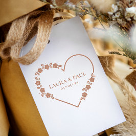 Sello De Caucho Moderna y elegante boda Wildflowers Garland Heart