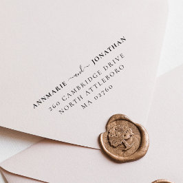 Sello De Caucho Moderna y elegante Moda Script Boda Dirección de r