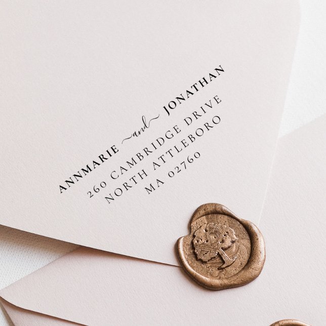 Sello De Caucho Moderna y elegante Moda Script Boda Dirección de r (Subido por el creador)