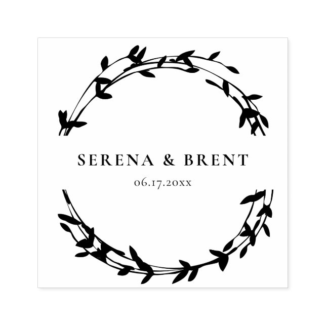 Sello De Caucho Moderna y simple Wreath Save the date (Impresión)