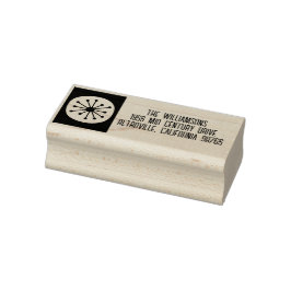 Sello De Caucho Moderno Atómico Retro Minimalista de Mitad de Sigl