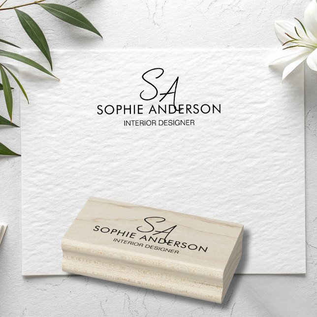 Sello De Caucho Moderno logotipo de monograma profesional (Modern Monogram Logo Professional Business Rubber Stamp)