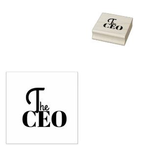 Sello De Caucho Moderno Minimal El CEO Azul