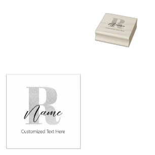 Sello De Caucho Moderno Monogramado Inicial R & Name Personalizado