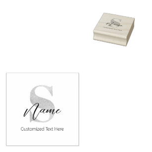 Sello De Caucho Moderno Monogramado inicial S & Name personalizado