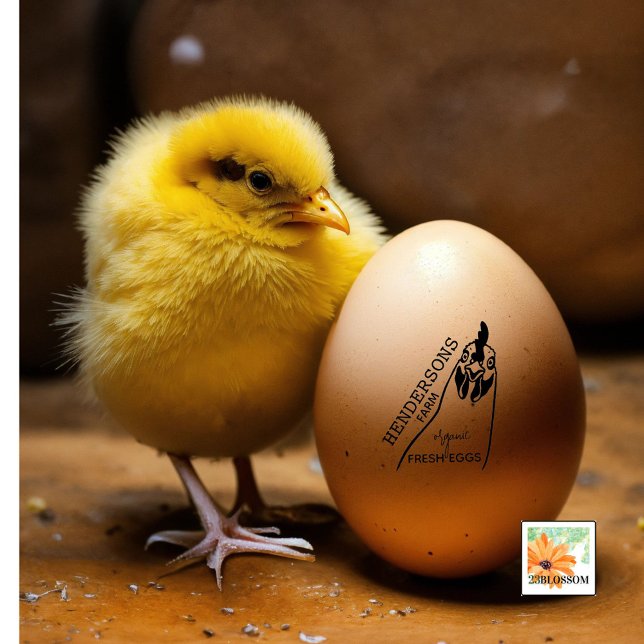 Sello De Caucho MODERNO nombre simple de granja de gallinas (Subido por el creador)