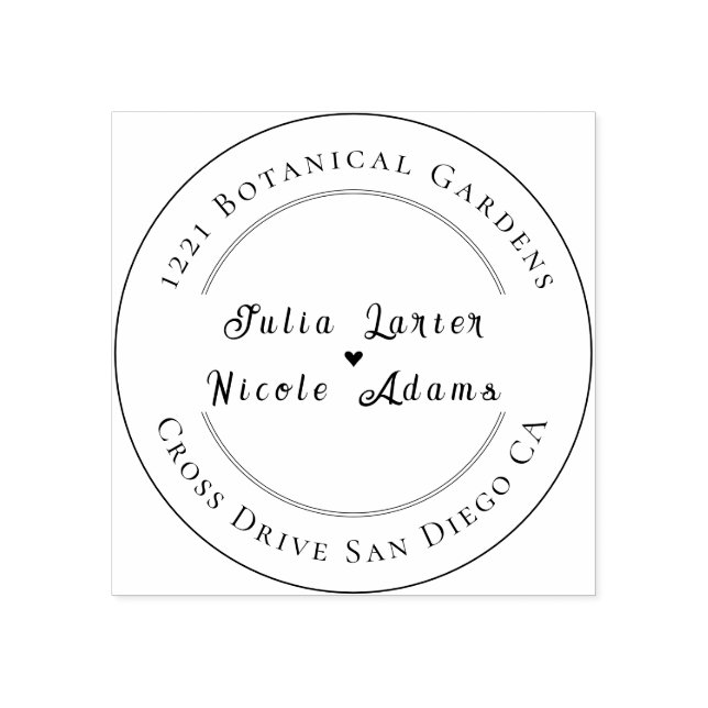 Sello De Caucho Moderno Romántico Elegante Boda Floral de Wreath (Impresión)