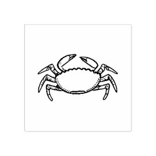 Sello De Caucho Moderno Tendance Verano Tendance Mariscos Cangrejo