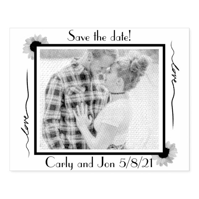 Sello De Caucho Moderno y elegante salven los girasoles dátiles (Impresión)