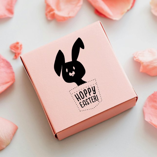 Sello De Caucho Moderno y simple conejito de Pascua Personalizado  (Subido por el creador)