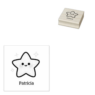 Sello De Caucho Mono grama de estrella kawaii caprichoso lindo