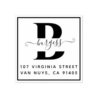 Sello De Caucho Monográfico Simple Cuadrado manuscrito