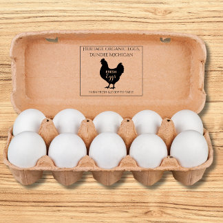 Sello De Caucho Monogram Egg Carton Stamp Farm Fresh Eggs