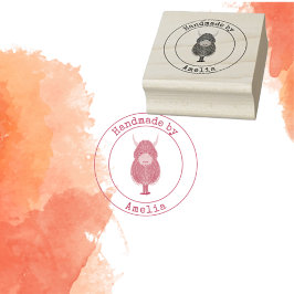 Sello De Caucho Monogram Highland Cow Handmade By