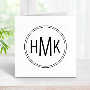 Sello De Caucho Monograma 3 simple y limpio