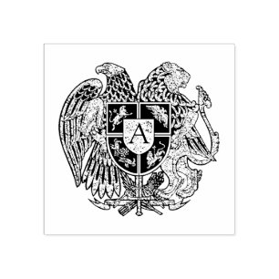 Sello De Caucho Monograma armenio del escudo de armas