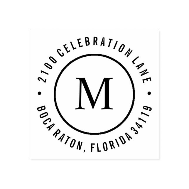 Sello De Caucho Monograma circular (Impresión)