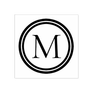 Sello De Caucho Monograma de anillo doble