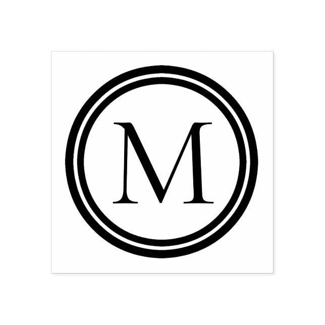 Sello De Caucho Monograma de anillo doble (Impresión)