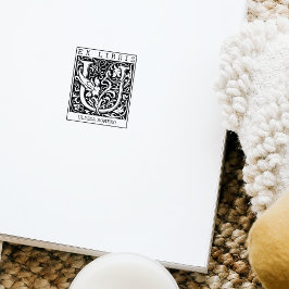 Sello De Caucho Monograma de flor de vintage Libro Ex Libris