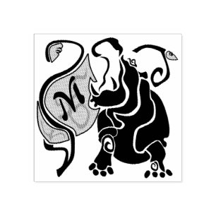 Sello De Caucho Monograma de Hippo enojado