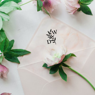 Sello De Caucho Monograma de hoja simple