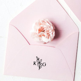 Sello De Caucho Monograma de hoja simple