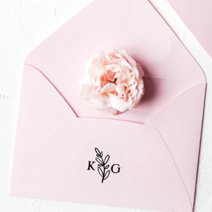 Sello De Caucho Monograma de hoja simple