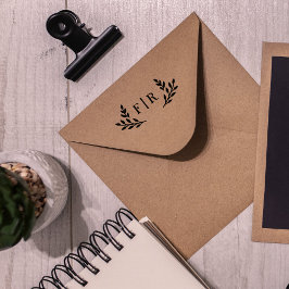 Sello De Caucho Monograma de hojas simples