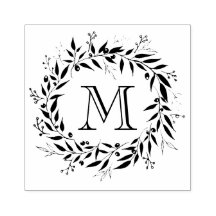 Monograma de la familia Wreath de las festividades