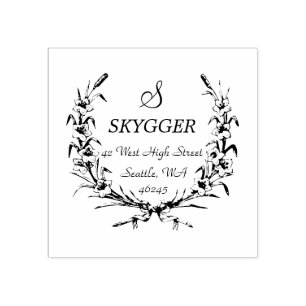 Sello De Caucho Monograma de la vendimia