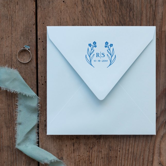 Sello De Caucho Monograma de las Iniciales de Flores Silvestres, B (Subido por el creador)