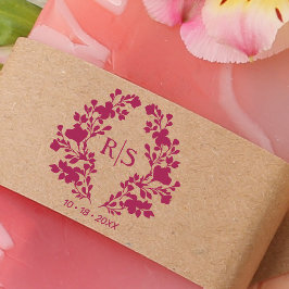 Sello De Caucho Monograma de las ramas iniciales del Boda de Moda 