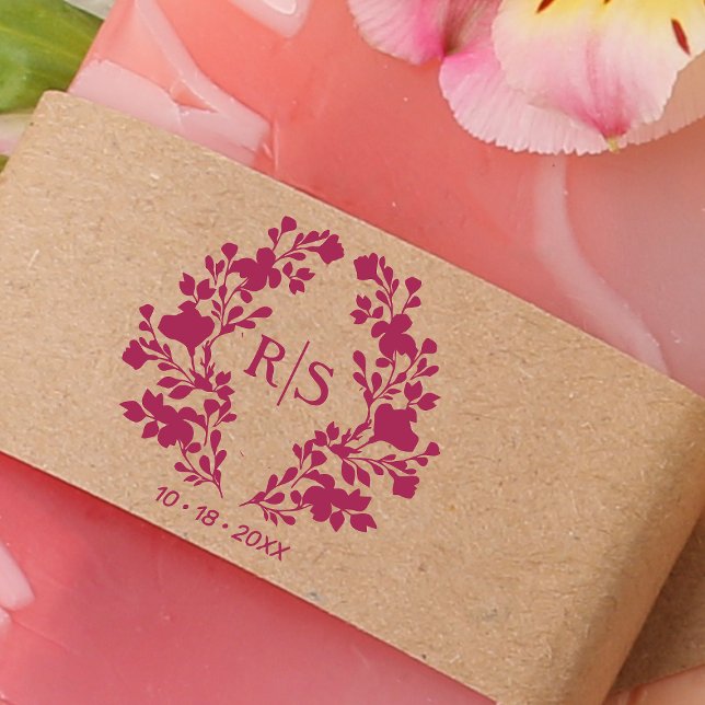 Sello De Caucho Monograma de las ramas iniciales del Boda de Moda  (Subido por el creador)