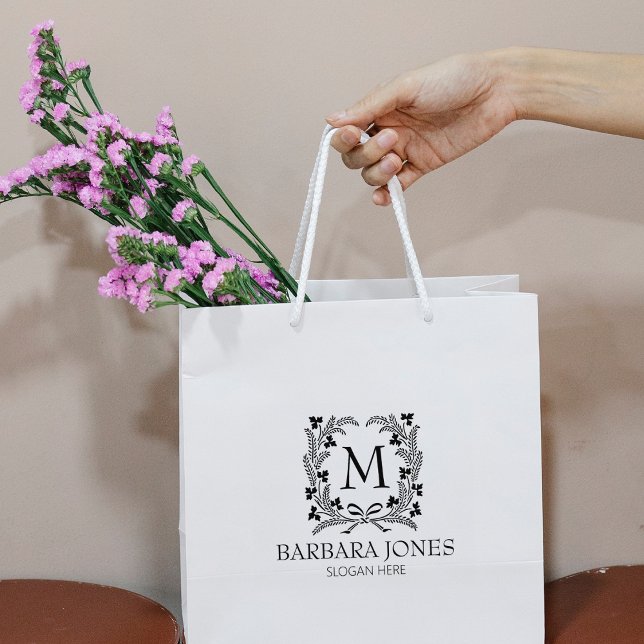 Sello De Caucho Monograma de Laurel Moderno, Pequeña Empresa Grand (Subido por el creador)