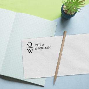 Sello De Caucho Monograma de nombres personalizados modernos